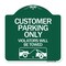 Signmission Customer Parking Violators Will Towed, Green & White Aluminum Sign, 18" x 18", GW-1818-24209 A-DES-GW-1818-24209 - alternate 1